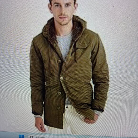 New w tag. J Crew Men's Falmouth Sherpa lined Fatigue Parka. Medium - Picture 1 of 5